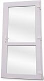 PVC Außentür. PVC-Tür für Geschäft, Balkon, Haus, Wirtschaft. 4 Farben: Anthrazit, Goldeiche, Walnuss, weiß (100x200 Rechte Tür, weiß)