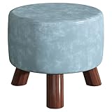 LIULA Runder Sitzhocker Technisches Gewebe gepolsterte sitzfläche für Zuhause Wohnzimmer Umkleidekabine Schlafzimmer Büro schuhbank sitzbank Pouf hocker hocker Stuhl(Size:Klein,Color:Blau)