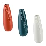 CIYODO 3 Stück Vase Weiße Keramikvase Keramikvasen Für Blumen Blumenvasen Dekorative Geometrische Pflanze Blumentopf Tischvasen Pastellgrüne Vasen Tischvase Kunststoffvase