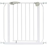 ib style® Berrin ! PREISSIEGER ! Treppengitter 58-175cm | Türschutzgitter | Ohne Bohren | 90° Stop | Auto-Close | Weiß-grau| 67-75 cm