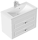 emotion Badmöbel Mars 700 Slimline Cottage SoftClose Weiss Hochglanz