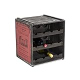 Pureday Weinregal Weinkiste Claire stapelbar Shabby Chic Holz ca. B36 x T32 x H39 cm - Rot