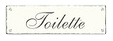 SCHILD Dekoschild TOILETTE Shabby Vintage Holzschild selbstklebend Türschild Kloschild Toilettenschild 20x6cm