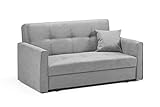 Honeypot - Sofa – Viva – Schlafsofa mit Stauraum – 3-Seater – 2 - Sitzer – 1 Sitzer- Grau - Plüsch Grau — Plüsch Blau - Plüsch Blaugrün (2-Sitzer, Grau)