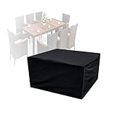 VXHCS wasserdichte Gartenmöbelabdeckungen, Outdoor-Liegebezug, Abdeckung Für Gartenmöbel 420D Oxford-Gewebe Anti-UV-Staubschutz (Color : Black, Size : 87x87x77cm)