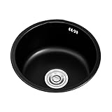 Restaurant-Spülbecken, schwarz, Nano, rund, klein, Küchenspüle, Edelstahl, Spüle, Küchenspüle (schwarz(c) 35 x 35 x 21 cm)