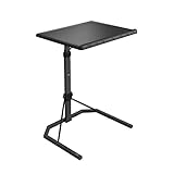 PC-Schreibtische Faltbarer Laptop-Tisch einstellbarer Laptop-Schreibtisch 43 * 4 3cm Drehen von Laptop-Bett-Tischk-tabeller tragbarer Side-Desk-Sofatabelle mit U-förmiger Basis, schwarz Büroarbeitspla