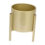 DOITOOL 1 Set Runde Pflanzgefäße Für Zimmerpflanzen Bonsai-Übertopf Dekorativer Übertopf Metall-Blumentopfständer Outdoor-Pflanzenständer Tischplatte Dekorativer Blumentopf