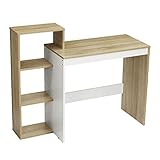 CLoxks Schreibtisch 110 cm Pc. Laptop-Schreibtisch-Studie-Workstation-Schminktisch mit 4-Layer-Speicher-Regal Multifunktionale Moderne Heimbüro-Möbel Computertisch