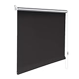 Sonnenschutz-HH® - Mini Thermo Verdunkelungsrollo Thermorollo Minirollo Rollo KLEMMFIX Seitenzugrollo Kettenzugrollo inkl. Klemmträger ohne bohren - Außenmaß Breite 60 x 130 cm Höhe - dunkelgrau