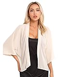 Choomomo Damen Bolero Kurzarm Bolerojacke Festlich Spitzen Jacke Für Hochzeit Party Elegante Cardigan Spitzenbolero Sekt W M