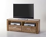 DbHFgjMN TV-Konsolentisch Unterhaltungszentrum TV-Ständer Tv Lowboard TV-Kommode Lowboard in Wildeiche Teimassiv geölt für Media Cable Box Spielkonsolen