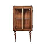 SUNESA Barschrank Holzweinschrank mit Glastür und Lagerfach, Retro -Seitenschrank Aufbewahrungsbuffet for Wohnzimmer und Zuhause Weinschrank