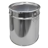 30 Liter Blecheimer Hobbock Fass mit Deckel und Spannring | Stabile Seitliche Metallgriffe | Luft und Flüssigkeitsdicht | Robust und Stapelbar | Gefahrgut Tauglich
