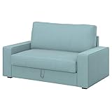 Soferia Kompatible Ersatzbezug fur VILASUND 2er-Bettsofa, Stoff Majestic Velvet Light Blue, Blau