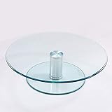 SUNESA Lazy Susan Turntable 20″ ~ 31″ - Doppelschichtiges Design, gehärtetes Glas Lazy Susan für Esstisch, große runde Glastischplatte, leicht zu reinigen, Drehteller