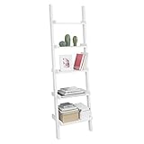 SoBuy FRG17-W Leiterregal mit 5 Ebenen Standregal Bücherregal Badregal Wandregal weiß BHT ca.: 56x189x32,5cm