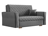Mirjan24 Schlafsofa Viva Caro II mit Bettkasten, 2 Sitzer Polstersofa, Sofa mit Schlaffunktion, Sofagarnitur inkl. Kissen, Bettsofa, Rückenlehne und Sitzfläche fest angenäht (Zanzibar 182)