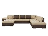 Mirjan24 Eckcouch Ecksofa Niko Bis! Design Sofa Couch! mit Schlaffunktion und Bettkasten! U-Sofa Große Farbauswahl! Wohnlandschaft vom Hersteller (Ecksofa Links, Cairo 35 + Cairo 22)