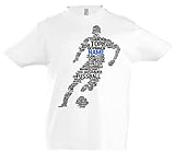 Personalisierbarer Fußballspieler, T-Shirt Fussball personalisiert, Word Art, Geburtstagsgeschenk für Fußballer