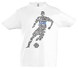 Personalisierbarer Fußballspieler, T-Shirt Fussball personalisiert, Word Art, Geburtstagsgeschenk für Fußballer