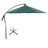 Terrassenschirm, Sonnenschirm, Outdoor-Markt, Tischschirme, 8 stabile quadratische Rippen, für Garten, Rasen, Hinterhof, Pool, Grün