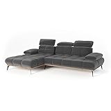 Siblo Ecksofa Design Kollektion - Große Couch L Form 4 Personen für Wohnzimmer - Elegante Polstersofa - L-Sofa Eckcouch - Sofa 4-Sitzer - 287x184x101 cm - Grau - Linke Ecke