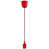 Pendelleuchte Hängelampe Esstischlampe Höhenverstellbar Rot ohne Lampenschirm mit E27 Lampenfassung für Küche Esszimmer Kinderzimmer Maximale Höhe 155CM von Enuotek
