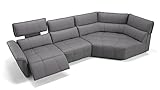 sofanella - Ecksofa Adria Eckcocuh Ledercouch italienisch - Grau