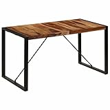 JUNZAI Esstisch, Esszimmertisch, Baumkantentisch, Dining Tables, Esszimmermöbel, Küchentisch, 140 x 70 x 75 cm Massivholz