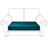 Rosnek Sofa Sitzkissenbezug Sofabezug, Samt Sofahusse Stretch Couchbezug,Sofa Cover Couch überzug für Sofa überzug L Form,Ecksofa,Sofa Sitzkissen 2-Sitzer,1 Stück,Blaugrün