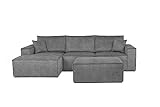 Meble Roberto Azzuro Grau Modulares Sofa 364 x 85 x 168 cm, Couchgarnitur, Ecksofa, Sofagarnituren, Gartenlounge, Pouf, Elegante Sofa L-Form, Komfortables Sofas & Couches, Wohnlandschaft & Hocker