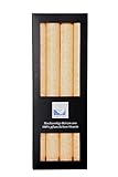 Stearin Stabkerzen Spitzkerzen, 250 x 22 mm, Creme / Elfenbein, 4er-Pack, Bio - Kerzen / Stearin - Leuchterkerzen …