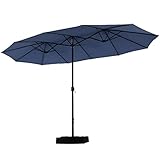PHI VILLA Sonnenschirm groß 450 cm×270 cm Sonnenschirm mit ständer