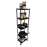 ERRULAN Nischenregal Küchenwagen Badrollwagen Schmaler Organizer-Wagen Aus Edelstahl, 147 cm Hohe Küchenregale for Enge Räume, Stehende Regaleinheiten for Waschküche/Bad/Garage