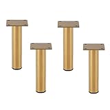 TONZN Möbelbeine, 72,5 cm Tischbeine aus Metall, verstellbare DIY-Möbelfüße, 60 mm Stangenstützsäulen (4 Stück), Schwarz, 72,5 cm (Gold 5 Zoll)