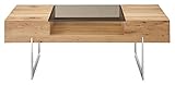 Home4You Couchtisch - furnierte Asteiche - Edelstahloptik - 110 x 60 cm