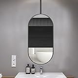 LEFEDA Kosmetikspiegel Schwarzer Spiegel mit Metallrahmen, moderner, an der Decke hängender, dekorativer Spiegel für Zuhause oder Hotel, Badezimmer-Schminkspiegel mit HD-Glas