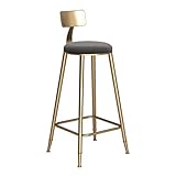Exquisite Barhocker, moderne Küchenhocker, moderne Möbel, Barhocker, Küche, hohe Fußstütze, gepolsterter Sitz, runder Stoff-Samt, grauer Frühstücksstuhl für Theke, Café, Bistro, Pub, Wintergarten, Bar