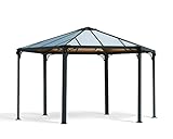 Palram Canopia Monaco Gartenpavillon: Höchst Widerstandsfähiger Und Hardtop Pavillon 450 x 390 cm. Robuste Aluminiumkonstruktion Mit Dach Aus Polycarbonat. Ideal Als Freistehende Überdachung.