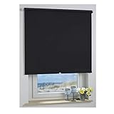 ourdeco® Rollo, Spring-, Schnapprollo/Stoffbreite: 188 x Auszugslänge: 180 cm schwarz/Verdunkelnd, Abdunklung
