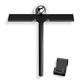 JOLIGAEA Duschabzieher Set Silikon, Fensterabzieher schwarz 23cm mit Saugnapf und Haken, Abzieher Dusche mit Edelstahl-Kern, Fensterabzieher für Dusche, Badezimmer, Spiegel, Glas-Reinigung, Fliesen