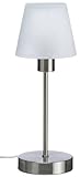 Trio Leuchten Tischleuchte Luis, Touch-Dimmer 595500107, Nickel Matt, Glas Alabasterfarben Weiß