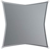 Windhager SunSail Riviera, Sonnensegel, Sonnenschutz, UV-Schutz, witterungsbeständig, wasserabweisend, Quadrat 3,6 x 3,6 m, 10891, silbergrau, 3,6 m