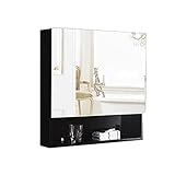 Badezimmer Spiegelschrank Wandspiegel Schrank Wasserdicht Hängeschrank Mit Regal Aufbewahrungsschrank Upturned Typ Spiegelkasten Für Toilette (Größe: 100 cm)