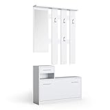 Vicco Flurgarderobe Set Billy weiß Garderobe Dielengarderobe Kompaktgarderobe (Weiß)