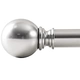 NICETOWN Gardinenstange Ausziehbar 182-365 CM Vorhang Stangen mit Runden Endstücken Curtain Rod für Verdunkelungsvorhänge, Nickel, 1 Läufig, Durchmesser 2,5CM