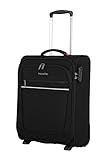 Travelite 2-Rad Handgepäck Koffer mit Schloss erfüllt IATA Bordgepäck Maß, Gepäck Serie CABIN: Kompakter Weichgepäck Trolley, 090237-01, 52 cm, 39 Liter, schwarz