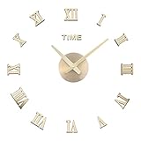 3D Wanduhren DIY Wanduhr 50-75CM 3D Aufkleber Wanduhr Römische Ziffern Wanduhr Modern Stumme Wanduhren Dekoration Uhren DIY Mute Modern Uhr Wandtattoo für Wohnzimmer Schlafzimmer Dekoartikel Quarzuhr