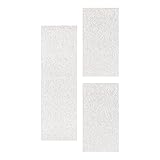 HomebyHome Bettumrandung Schlafzimmer 3 teilig Kurzflor Teppich Creme - Waschbarer Teppich Extra Flauschig Bettvorleger Schlafzimmer Bettset:2 mal 60x100 + 1 mal 80x150
